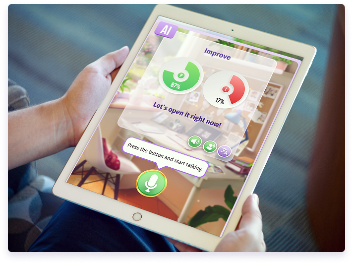 Interface do aplicativo Langly